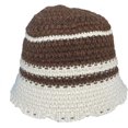 thumbnail image 1 of CoCopeaunts Women Crochet Bucket Hat Piece Color White Strips Knit Hat Autumn Winter Trendy Outdoor Wide Brim Cold Proof Cap, 1 of 8