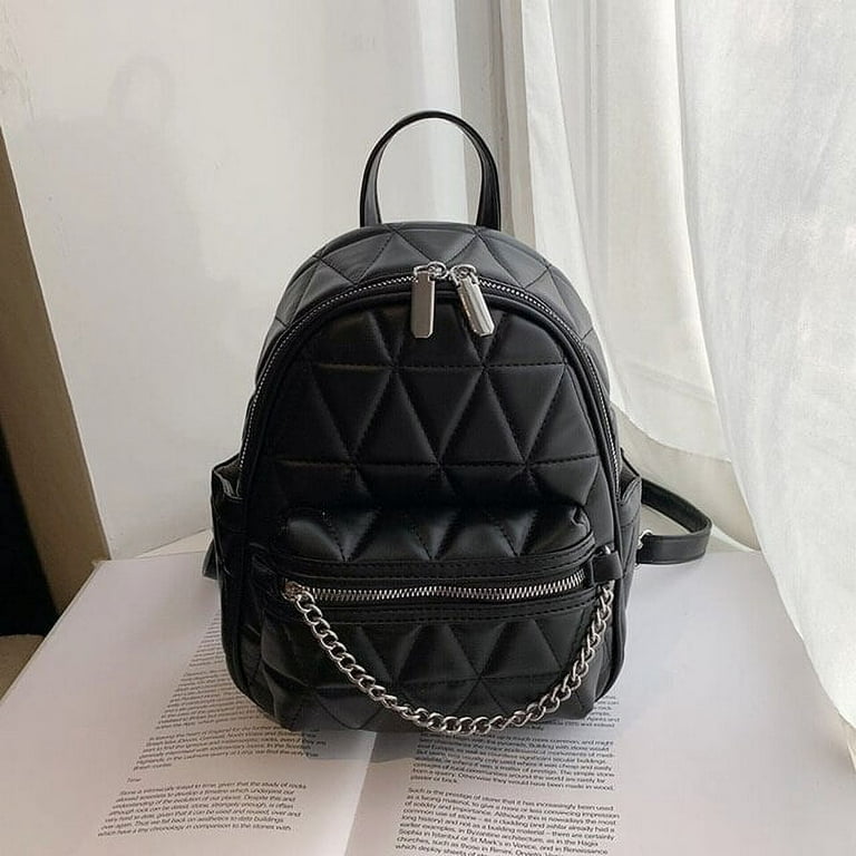 Mini Quilted Detail Chain Decor Classic Backpack For Women And Men