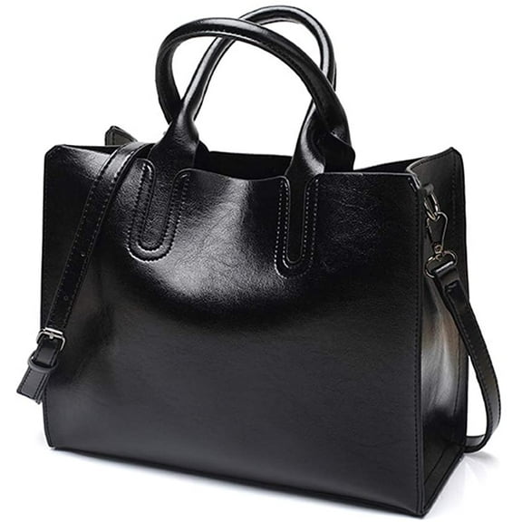 CoCopeaunts Women Fashion Tote Handbags Lightweight PU Leather Satchel Shoulder Bags Retro Oil Wax Handle Purse