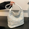 thumbnail image 2 of GORGOU Women's Woven Leather Handbag | Crescent Underarm Bag | Large Capacity Tote | Vegan PU Material 2 of 13