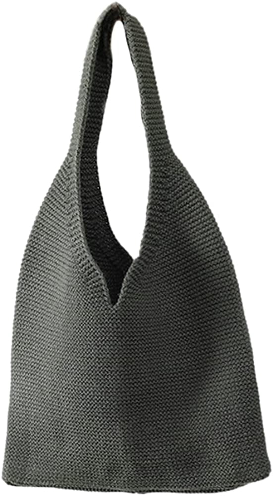 CoCopeaunts Women Handwoven Aesthetic Tote Bag Knit Cute Tote Bags Casual Style Handwoven Travel Bag Crocheted Bag for Women Girl