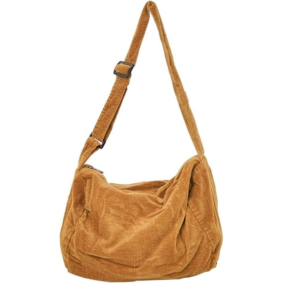 CoCopeaunts Women Large Corduroy Tote Bag with Zipper Fashion School Bag Purse Canvas Corduroy Work Shoulder Bag Travel