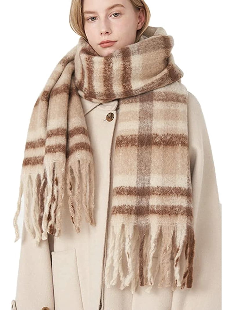 CoCopeaunts Women Long Plaid Blanket Chunky Scarf Oversized  display picture 1