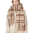 thumbnail image 1 of CoCopeaunts Women Long Plaid Blanket Chunky Scarf Oversized Checked Scarf with Tassel Winter Scarves Wrap Shawl, 1 of 8