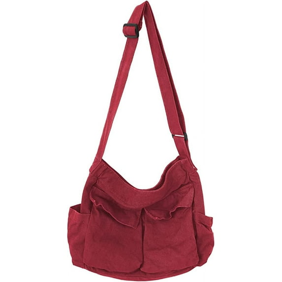 CoCopeaunts Women Men Crossbody Shoulder Bag Large Hobo Bag with Multiple Pockets Canvas Messenger Tote Bag for Women and Men