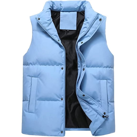 CoCopeaunts Women Men Puffer Vest Winter Quilted Sleeveless Vest Thick Warm Gilet Vest with Pockets Sleeveless Outerwear Vest