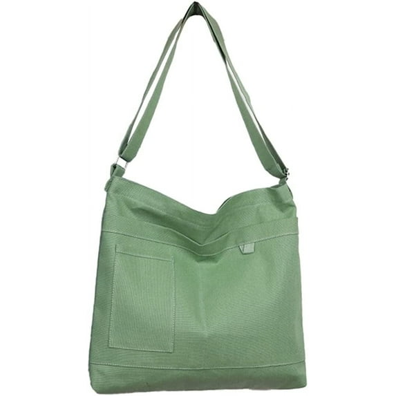 CoCopeaunts Women Retro Large Size Canvas Shoulder Bag Large Hobo Bag Canvas Crossbody Bag Messenger Tote