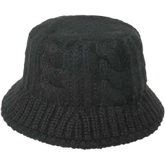 CoCopeaunts Women Soft Knit Bucket Hat Solid Color Bucket Hat Autumn Winter Knit Beanie Fisherman hat