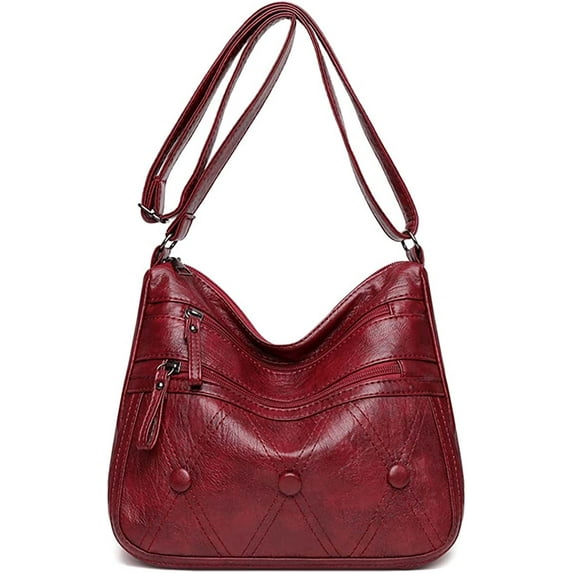 CoCopeaunts Women Soft PU Leather Shoulder Handbag Fashion Crossbody Bag with Multi Pockets Hobo Tote Bag