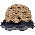 thumbnail image 1 of CoCopeaunts Women Straw Bucket Hat Hollow Breathable Fisherman Hat Lace Brim Bucket Cap Outdoor Travel Charming Bowler Capt, 1 of 8