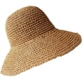 thumbnail image 1 of CoCopeaunts Women Straw Bucket Hat Wide Brim Summer Breathable Hollow-Out Bucket Cap Woven Foldable Roll up Floppy Basin Hat, 1 of 8