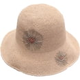 thumbnail image 1 of CoCopeaunts Women Straw Bucket Hat Wide Brim Sunshade Vacation Beach Sunflower Embroidery Summer Handmade Packable Fisherman Hat, 1 of 8