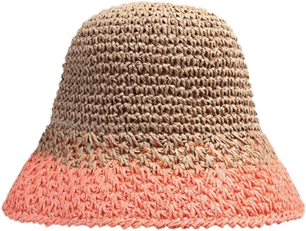 Wide Brim Straw Sun Hat Hand Woven Foldable Beach Bucket Hat UV Protection UPF Womens Straw Sun Hat Wide Brim Hand Woven Foldable Beach  main image 2