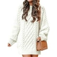 thumbnail image 1 of CoCopeaunts Women Sweater Tops Oversized Cable Knit Long Sleeve Ribbed Winter Sweater Tops Chunky Pullover Fall Tops, 1 of 2