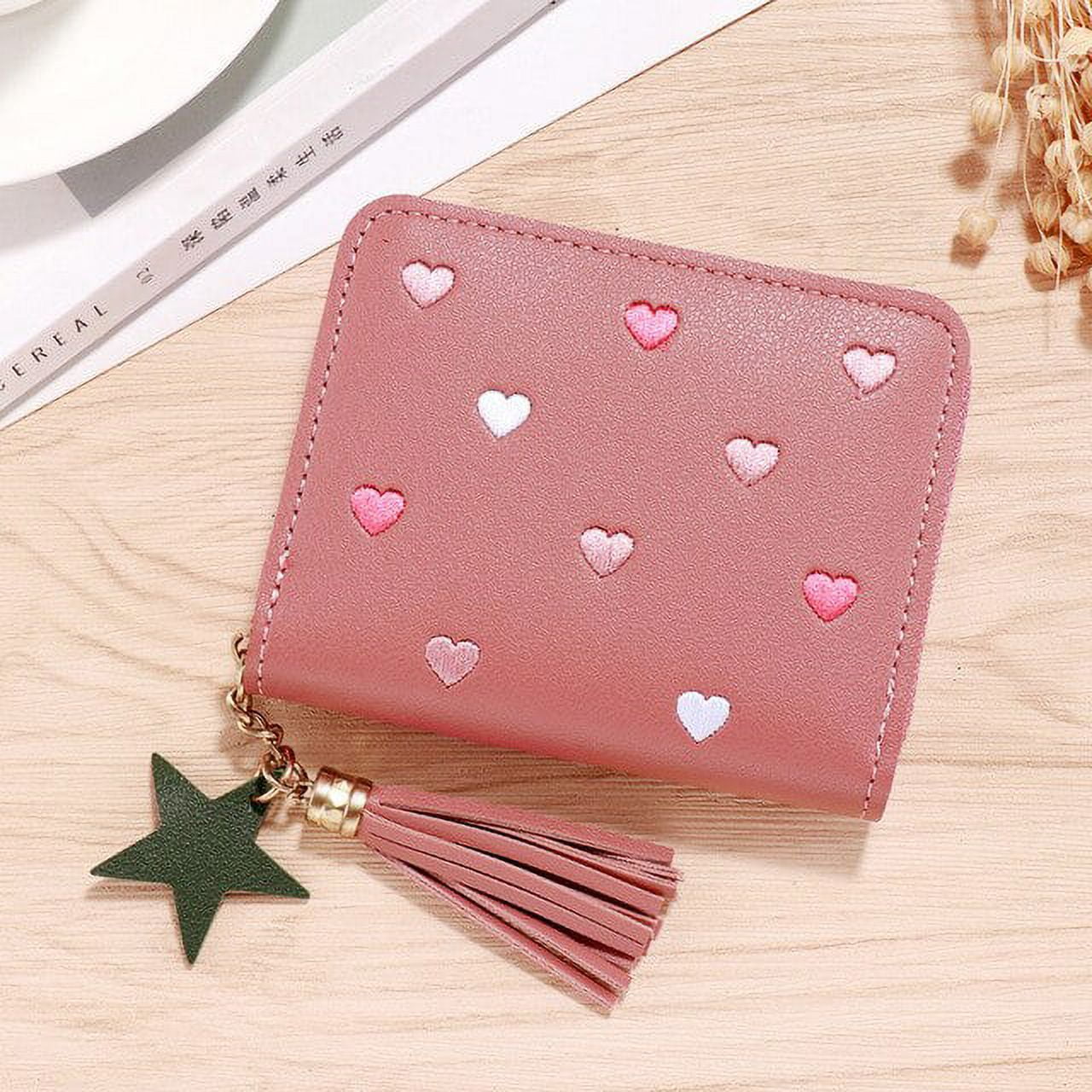 Women Pu Leather Mini Tassel Ornament Small Wallet Short Card Bag Coin Purse  | SHEIN USA
