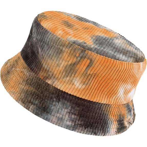 CoCopeaunts Women Tie Dye Bucket Hat Autumn Winter Warm Reversible Cotton Fisherman Hat Outdoor Fishing Travel Corduroy Basin Hat