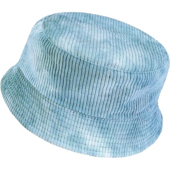 CoCopeaunts Women Tie Dye Bucket Hat Autumn Winter Warm Reversible Cotton Fisherman Hat Outdoor Fishing Travel Corduroy Basin Hat