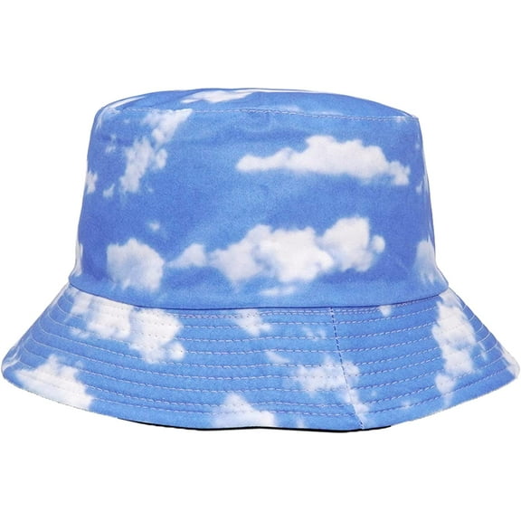 CoCopeaunts Women Tie Dye Bucket Hat Reversible Street Hip Hop Outdoor Men Fisherman Hat for Summer Travel Anti-Ultraviolet