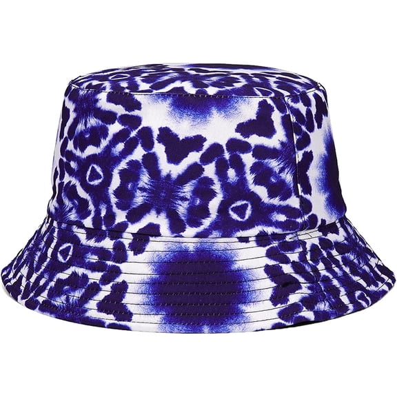 CoCopeaunts Women Tie Dye Bucket Hat Reversible Street Hip Hop Outdoor Men Fisherman Hat for Summer Travel Anti-Ultraviolet