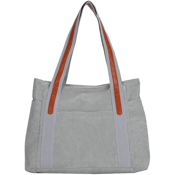 CoCopeaunts Women Tote Bag Fashion Large Corduroy Handbag Shoulder Bag Students Plain Hobo Bag