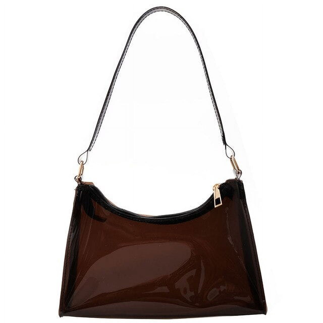 CoCopeaunts Women Transparent Shoulder Underarm Hobos Bag Fashion Ladies Small Handbag Purse