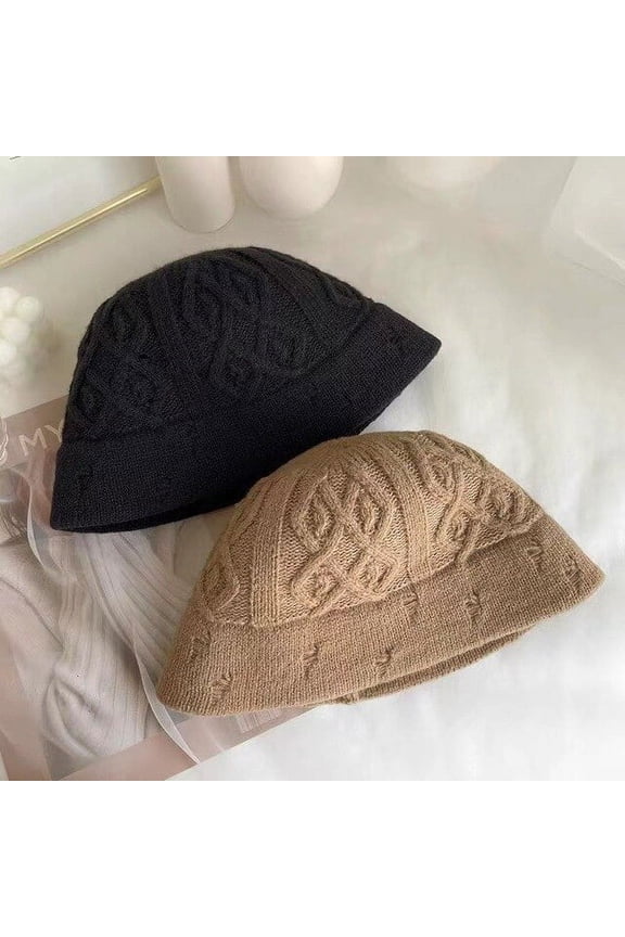 Women Twist Knitted Bucket Hats Winter Warm Fisherman Hat Autumn Ladies Handmade Crochet Fishing Caps Female Panama Bob Gorros