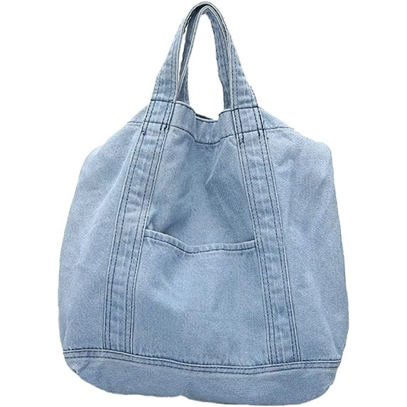 CoCopeaunts Women Vintage Denim Bag Men Classic Canvas Shoulder Bag Large School Bag Cute Shopping Crossbody Bag for Women Teens
