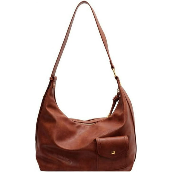 CoCopeaunts Women Vintage Hobo Bag Faux Leather Satchel Bag Purse Casual Tote Shoulder Bag with Pocket