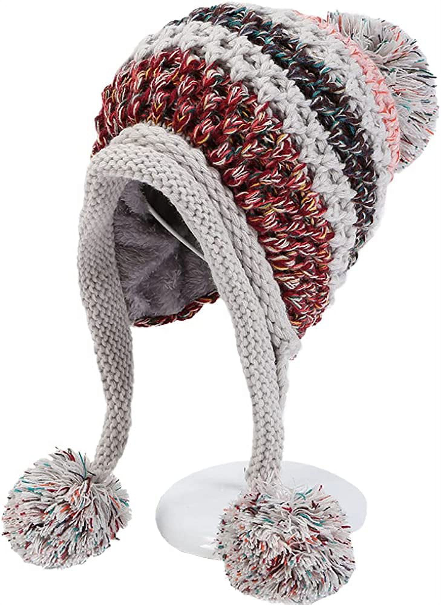 CoCopeaunts Women Winter Peruvian Cover Ears Beanie Hat Ear Flaps Knit