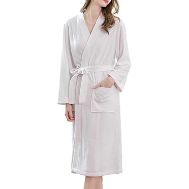 PAVILIA White Women Robe Fleece Plush Soft, Fluffy Fuzzy Cozy Warm ...