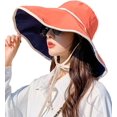 thumbnail image 1 of CoCopeaunts Women's Beach Bucket Hats, Sun Hats Large Wide Brim Fisherman Hats Vacation Sun UV Protection Bucket Hats f Hiking Riding, 1 of 8