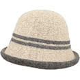 thumbnail image 1 of CoCopeaunts Women's Bucket Hat Double Stripe Wool Fisherman Hat Fashion Versatile Outdoor Fashion Roll-up Brim Warm Winter Hat, 1 of 8