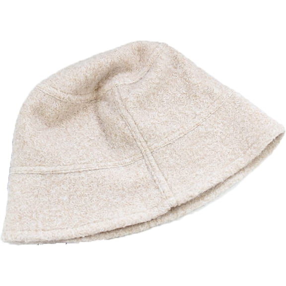 CoCopeaunts Women's Bucket Hat Solid Color Woolen Felt Fisherman Hat Outdoor Versatile Warm Hat Roll-up Brim Soft Foldable