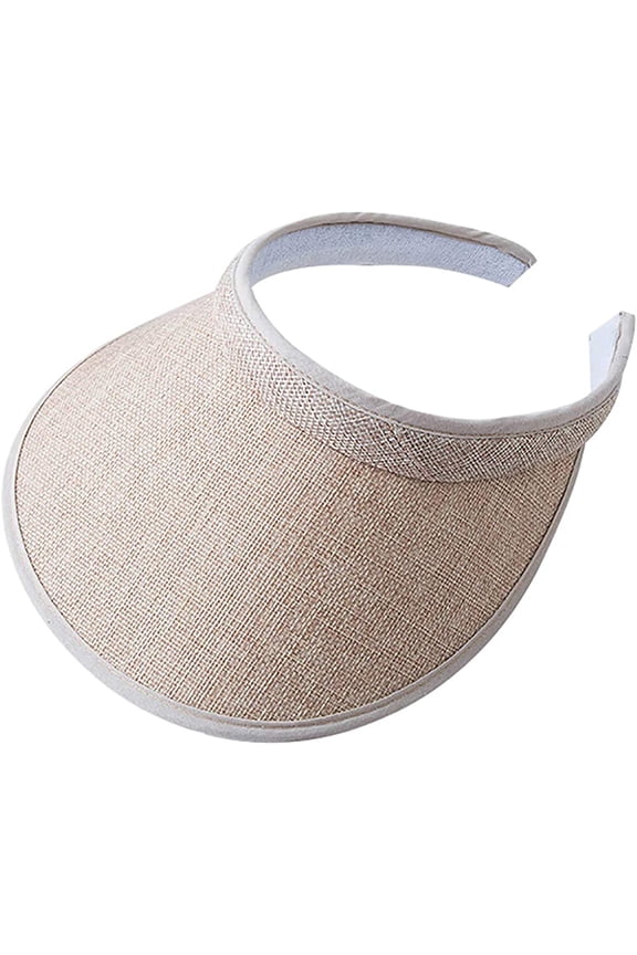Women's Clip On Sun Visor Hat Wide Brim Summer Straw Hat Beach Sun Hat Travel
