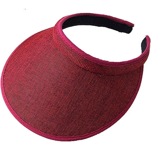 CoCopeaunts Women's Clip On Sun Visor Hat Wide Brim Summer Straw Hat Beach Sun Hat Travel