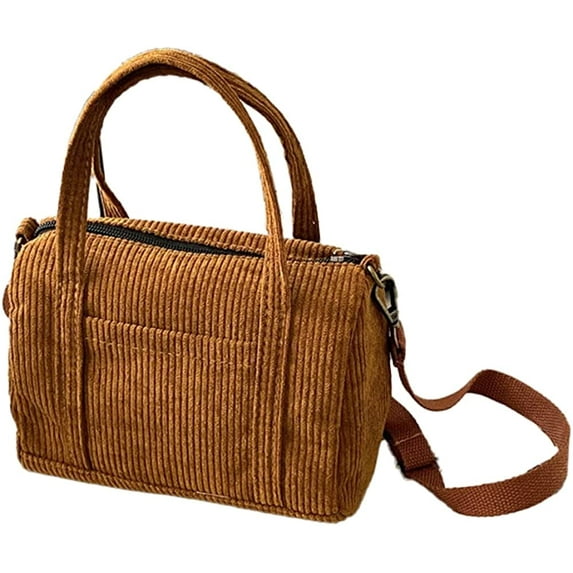 CoCopeaunts Women's Corduroy Tote Satchel Handbags, Shoulder Crossbody Bag Retro Large Capacity School Commuting Shopping Travel Bag