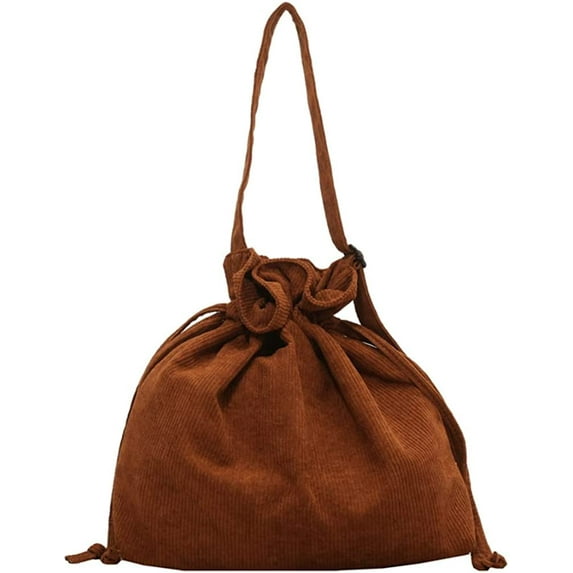 CoCopeaunts Women's Corduroy Tote Shoulder Bag, Crossbody Bag f Men Retro Unuque Bucket Bag Large Capacity Date School Shopping Hobo Bag