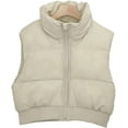 thumbnail image 1 of CoCopeaunts Women's Crop Puffer Vest Winter Stand Collar Warm Gilet Vest Lightweight Sleeveless Vest Zipper Vest Coat, 1 of 6