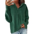 thumbnail image 1 of CoCopeaunts Women's Hooded Cardigan Fall Cable Knit Open Front Long Sleeve Sweaters Chunky Cardigan Wrap with Drawstring, 1 of 3