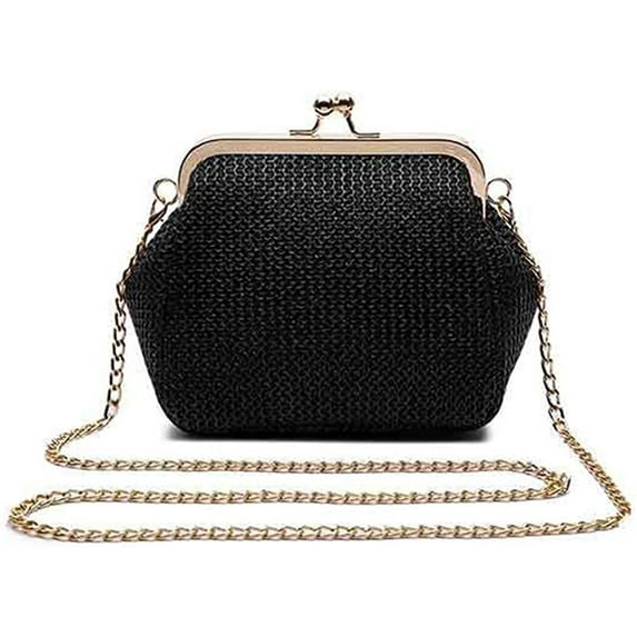CoCopeaunts Women's Kiss Lock Shoulder Bag Evening Cluth Bag Retro Handbag Crossbody Purse for Party Casual Commuter Bag