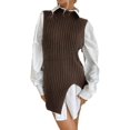 thumbnail image 1 of CoCopeaunts Women\‘s Knit Sweater Vest Casual Slim Fit Tank Top Winter Fall Sleeveless Knitwear Waist Tops, 1 of 3