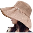 thumbnail image 1 of CoCopeaunts Women's Lace Summer Hat Breathable Floppy Sun Hat UV Protection Elegant Foldable Roll-Up Beach Hat Summer Vacation Outdoor, 1 of 8
