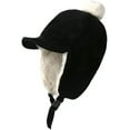 thumbnail image 1 of CoCopeaunts Women's Men's Vintage Aviator Hat Warm Winter Hats with Visor Windproof Earflap Cap with Cute Pom Pom, 1 of 3