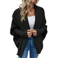 thumbnail image 1 of CoCopeaunts Women's Open Front Batwing Cardigan Fall Cable Knit Long Sleeve Slouchy Sweaters Chunky Cardigan Wrap, 1 of 4