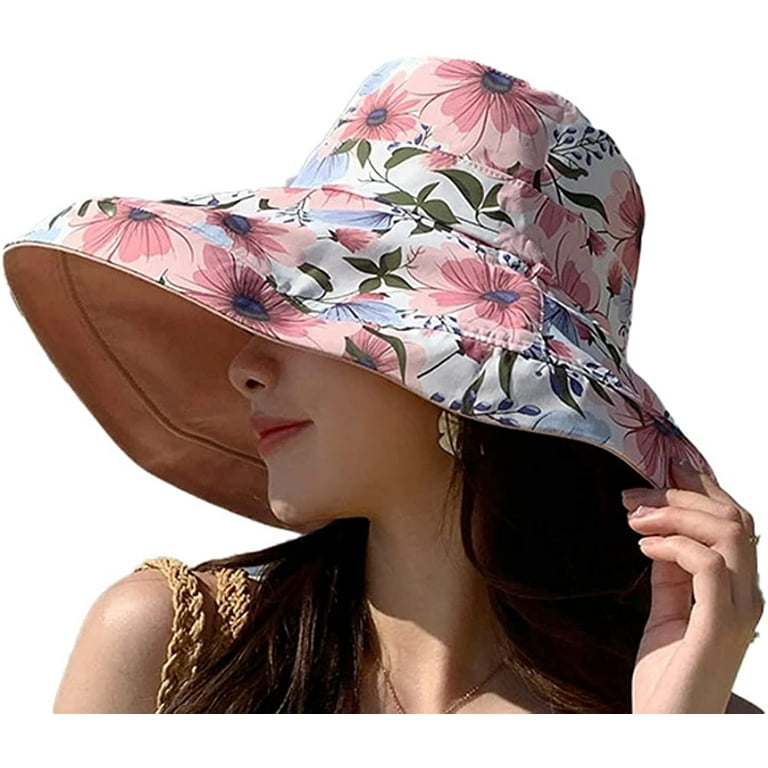 CoCopeaunts Women's Reversible Sun Hat Beach Packable Large Wide Brim UV  Protection Hat f Fishing Camping Boating Hiking Outdoor Travel 