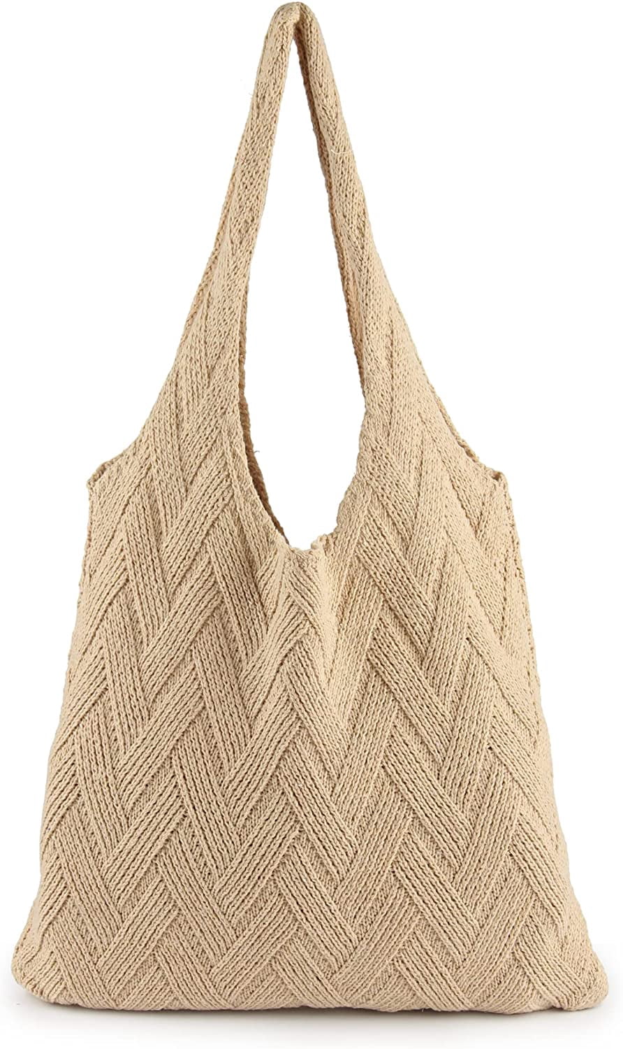 CoCopeaunts Women's Shoulder Handbags Hand crocheted Bags large Shoulder Shopping Bag tote bag aesthetic cute tote bags