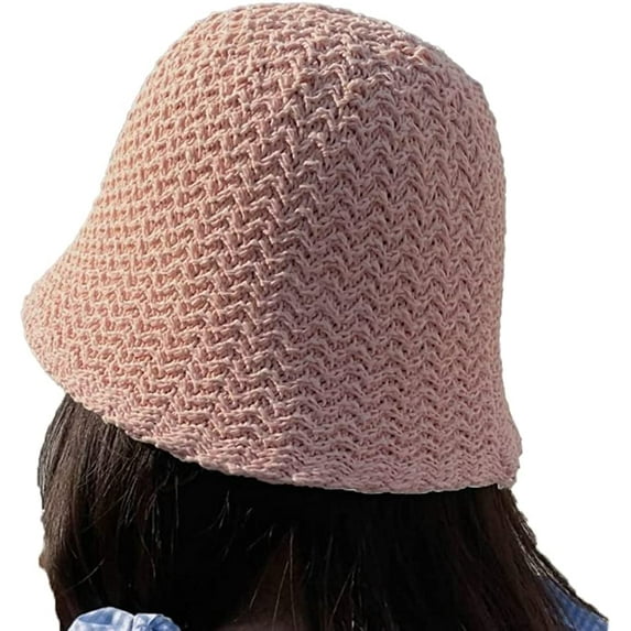 CoCopeaunts Women's Straw Bucket Hats Beach Sun Hats Straw Fisherman Hats Vacation UV Protection Summer Casual Breathable Hats Vacation