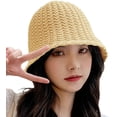 thumbnail image 1 of CoCopeaunts Women's Straw Bucket Hats Beach Sun Hats Straw Fisherman Hats Vacation UV Protection Summer Casual Breathable Hats Vacation, 1 of 8