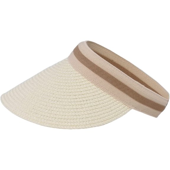 CoCopeaunts Women's Straw Summer Hat Sun Visor Hats for Men Wide Brim Roll-up Foldable Beach Visors Cap Sun Casual UV Protection Hiking