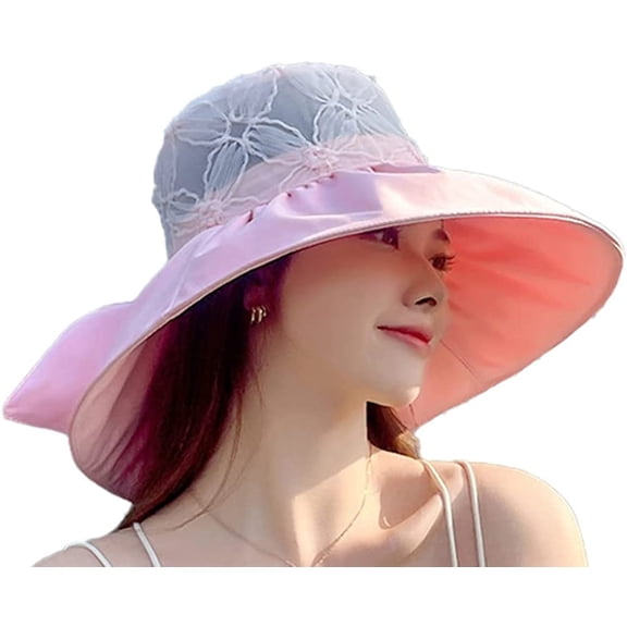 CoCopeaunts Women's Summer Bucket Hats Sun Hats Cotton UV Protection Fisherman Hats Wide Brim Breathable Lace Sun Visors Vacation Travel